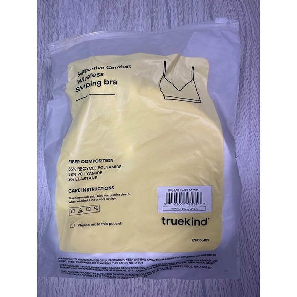 Truekind Supportive Comfort Wireless Shaping Bra White Size M - Picture 6 of 7